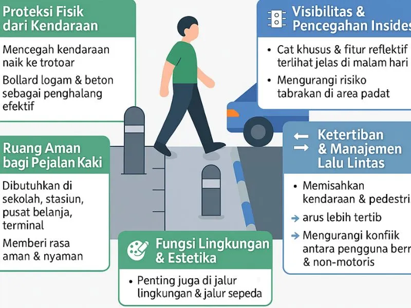 Kontribusi Pembatas Trotoar terhadap Keselamatan Pejalan Kaki