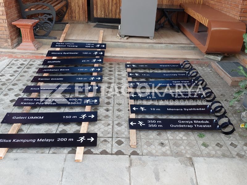 Tiang Papan Nama Jalan Penunjuk Arah Modern